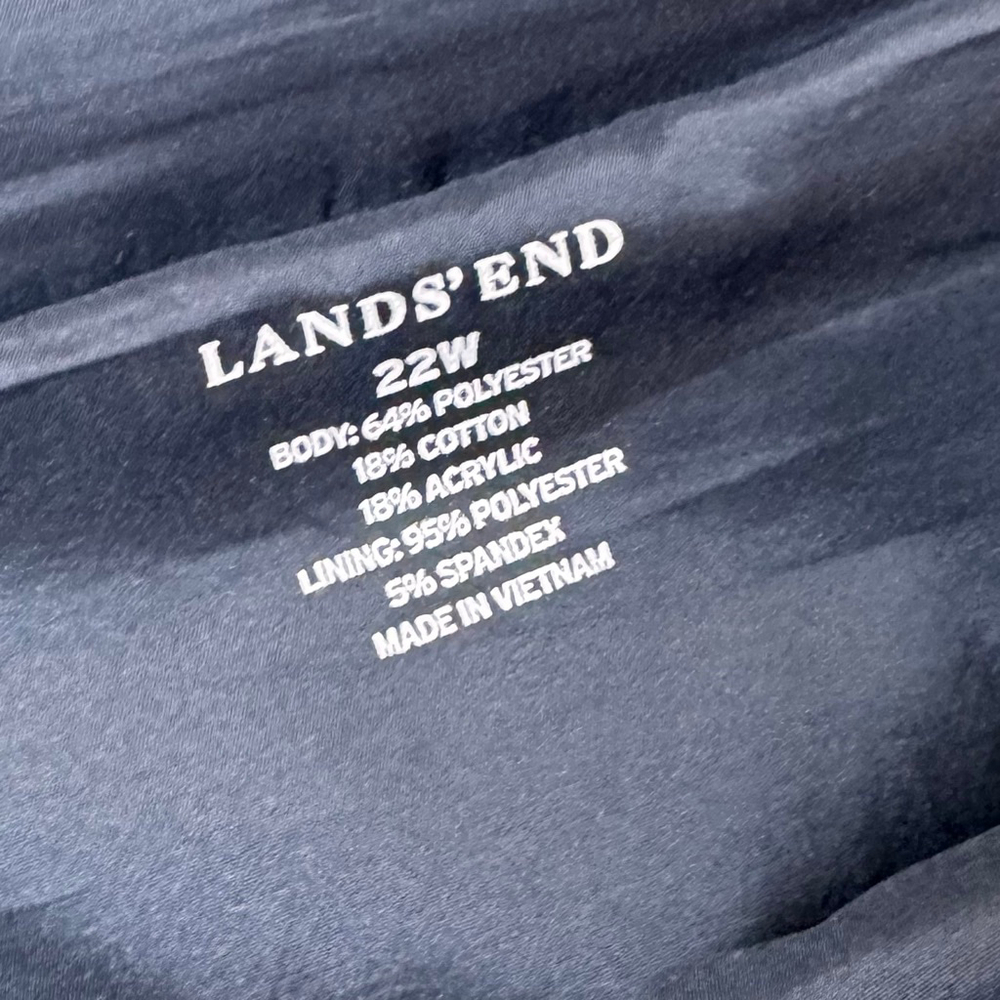 Women's Lands' End Pencil Skirt 22W Black White Herringbone - Picture 8 of 11